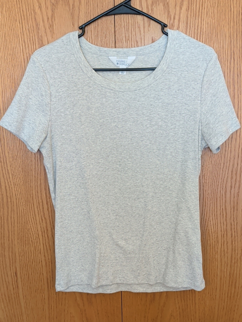 Market & Spruce Women's Short Sleeve Crew Tee - Light Gray Heather